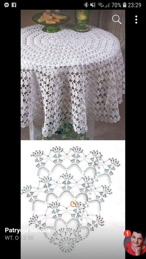 Motif Mandala Crochet, Taplak Meja Crochet, Tablecloth Pattern, Crochet Tablecloth Pattern, Crochet Doily Diagram, Crochet Table Runner Pattern, Fillet Crochet, Crochet Mandala Pattern, Mode Crochet