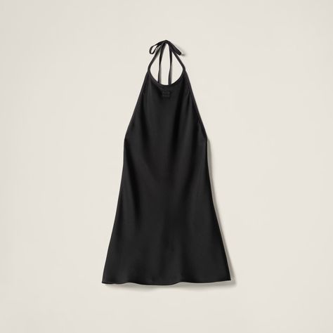 Miumiu Dress, Miu Miu Clothing, Miu Miu Dress, Satin Noir, Black Satin Dress, Satin Bags, Satin Dress, Dream Clothes, Black Satin