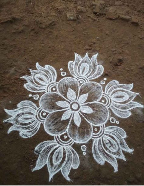 Pongal Muggulu Rangoli Designs, Mugulu Designs Latest, Beautiful Rangoli Designs Indian, Indian Rangoli Designs, Easy Rangoli Designs Videos, Very Easy Rangoli Designs, Rangoli Designs Photos, Rangoli Designs Simple Diwali, Easy Rangoli Designs Diwali