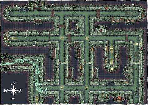 Dnd Sewer Map, Sewer Alligator, Dnd Sewer, Fantasy City Map, Fantasy Map Making, Building Map, Dnd World Map, Dungeons And Dragons 5e, Tabletop Rpg Maps