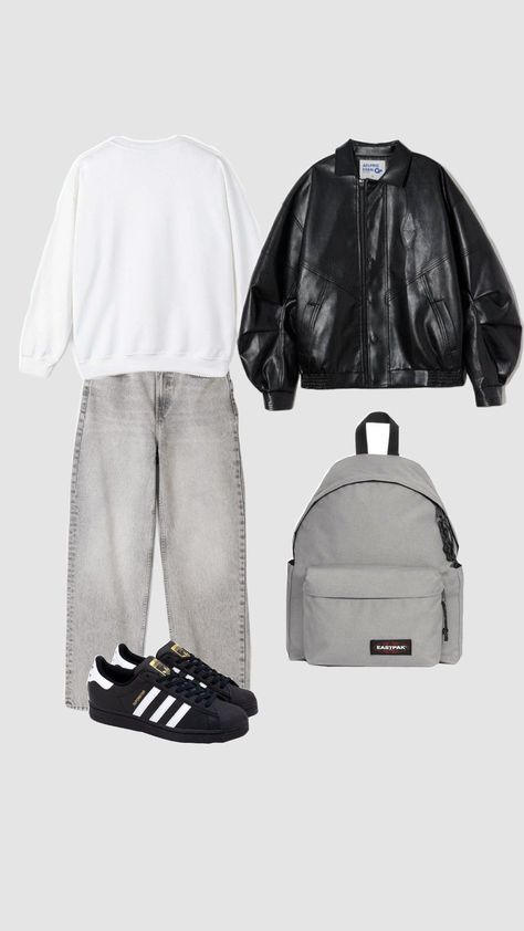 Fall Outfit Pants Skater, Bershka Shoes, Bear Pants, Superstar Adidas, Pull And Bear, Fall Outfit, Adidas Jacket, Fall Outfits, Adidas