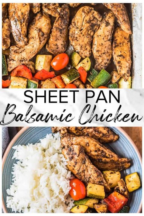 Sheet Pan Balsamic Chicken, Grilled Balsamic Chicken, Balsamic Chicken Recipe, Chicken Sheet Pan Dinner, Chicken Lombardy Recipes, Balsamic Chicken Recipes, Chicken Sheet Pan, Sheet Pan Dinners Chicken, Sheet Pan Suppers