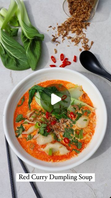 Red Curry Wonton Soup, Coconut Curry Dumpling Soup, Red Curry Dumpling Soup, Thai Red Curry Dumpling Soup, Thai Red Curry Soup Coconut Milk, Vegan Red Thai Curry Soup, Frozen Dumplings, Keto Soup, Curry Soup