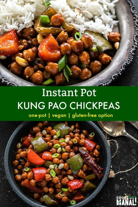 Chickpeas Instant Pot, Instant Pot Chickpeas, Vegan Kung Pao, Instant Pot Recipes Vegetarian, Vegan Instant Pot Recipes, Vegetarian Instant Pot, How To Cook Beans, Chickpea Recipes, Instant Pot Dinner Recipes