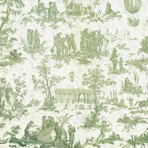 Green toile background by jinifur Toile Background, Toile Wallpaper, French Toile, Living Room Photos, Jojo Designs, Shabby Chic Bedrooms, French Cottage, Original Wall Art, Blue House