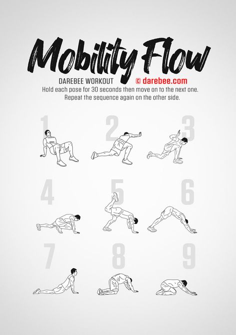 Mobility Flow Workout Post Workout Mobility, Primal Flow Workout Beginner, Mobility Flow Exercises, Animal Flow Workout, Hiit Training Workouts, Darebee Workout, Flow Workout, Mobility Flow, Soccer Training Workout