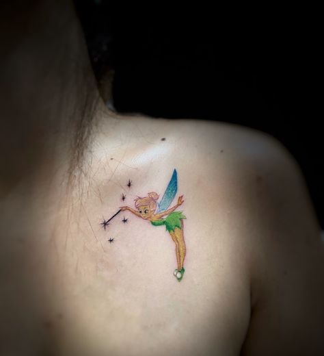 Tinkerbell Tattoo, Bell Tattoo, Tinker Bell Tattoo, Belle Tattoo, Wand Tattoo, Turtle Tattoo Designs, Strength Tattoo, Zodiac Sign Tattoos, Turtle Tattoo