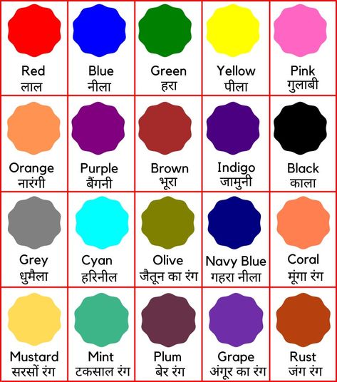 Colours In Hindi, English Speaking Book, Hindi Language Learning, Hindi Worksheets, Child Education, Kids Help, Kindergarten Crafts, English Idioms, School Posters