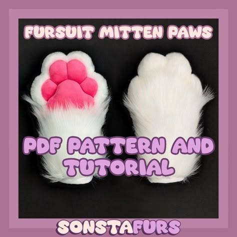 Paw Pattern Fursuit, Fursuit Paws Pattern Free, Paws Tutorial, Fursuit Pattern, Cat Fursuit, Fursuit Making, Fursuit Paws, Fursuit Tutorial, Paw Gloves