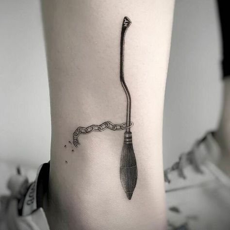 The Nimbus 2000 Nimbus 2000 Tattoo, Bellatrix Lestrange Tattoo, Nimbus Tattoo, Harry Potter Jelly Beans, Voldemort Tattoo, Hogwarts Castle Tattoo, Heartless Tattoo, Harry Potter Tattoo Ideas, Golden Snitch Tattoo