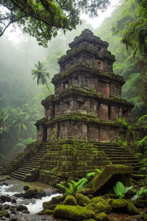 Southeast Asian Architecture, Aesthetic Temple, Lush Cave, Aztec Architecture, Royalty Dr, Aztec Temple, Jungle Temple, Aztec Ruins, Ancient Aztecs