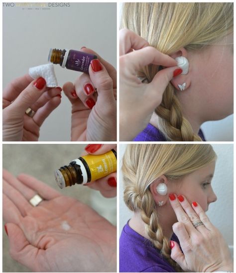 EARACHES:One drop lavender on cotton ball, place in ear. One drop lemon oil rub behind ear and down side of neck with downward motion. Oils For Ear Ache, Ways To Use Essential Oils, Body Massage Oil, Oils For Hair, Ear Ache, Essential Oil Remedy, Yl Oils, Lemon Essential Oil, Oil Remedies