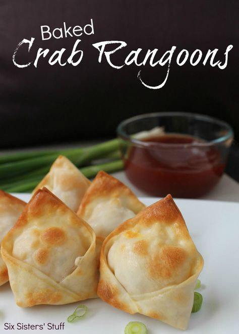 Baked Crab Rangoons, Baked Crab Rangoon, Crab Rangoons, Baked Crab, Rangoon Recipe, Crab Rangoon Recipe, Six Sisters Stuff, Crab Rangoon, Snacks Für Party