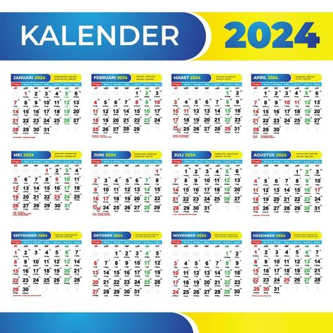 Calendar 2024 Indonesia With Javanese and Hijri Dates. 2024 Calendar With Red Dates and National Holidays Ayat Quran, General Knowledge Book, New Year Images, Lunar Cycle, 2024 Calendar, Red Dates, National Holidays, Calendar 2024, Beautiful Moon