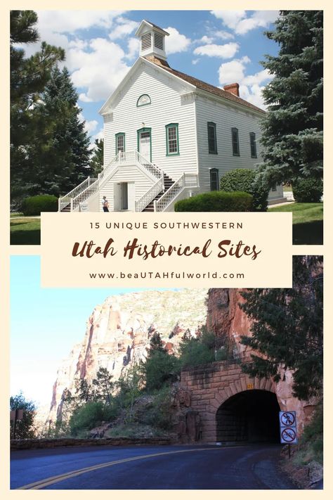 Craving a bit of history while you explore the beautiful landscapes of Utah? Don't miss these 15 Southwestern Utah historical sites. #utah #utahhistory #southernutah #southwestusa Southern Utah, Utah History, Zion National Park Utah History, Escalante Utah, Utah National Parks Road Trip, Utah State Parks, Snow Canyon State Park, Utah Camping, Southwest Usa, Utah Road Trip, Zion National Park Utah