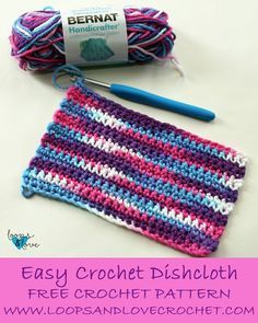 Easy crochet dishcloth! Free crochet pattern! Beginner friendly! Beginner Crochet Dishcloth Pattern Free, Beginner Crochet Dishcloth Easy Patterns, How To Crochet A Dishcloth, Simple Crochet Dishcloth Pattern Free, Dishclothes Crochet Free Pattern, Creative Grandma Crochet Patterns, Crochet Dish Cloth Free Pattern Easy, Crochet Dishcloths Free Patterns Easy, Easy Crochet Dishcloth Pattern Free