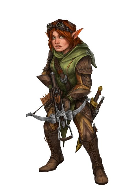 Female Gnome Ranger Rogue - Pathfinder 2E PFRPG DND D&D 3.5 5E 5th ed d20 fantasy Forest Gnome Dnd Female, Rock Gnome Dnd, Dnd Gnome Art, Forest Gnome Dnd, Gnome Ranger, Dnd Gnome, Gnome Dnd, Halfling Rogue, Ranger Dnd