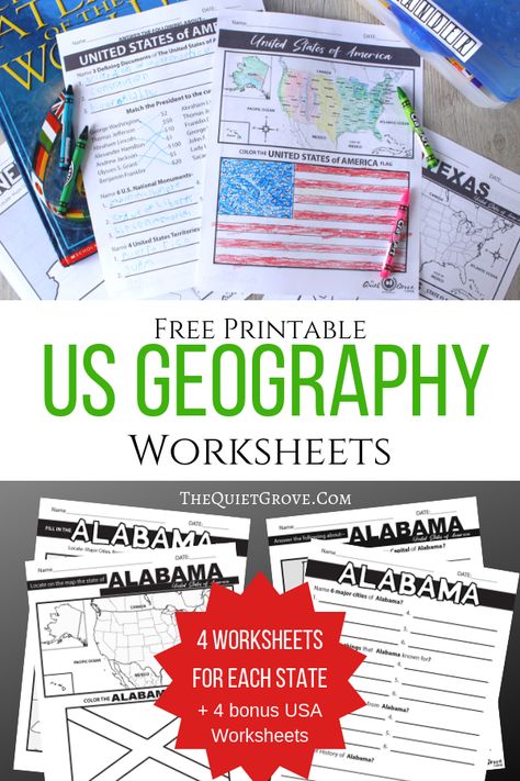 Us Geography, Geography Worksheets, Geography Activities, Free Homeschool Printables, 4th Grade Social Studies, Teaching Geography, Homeschool Worksheets, Homeschool Geography, Homeschool Social Studies