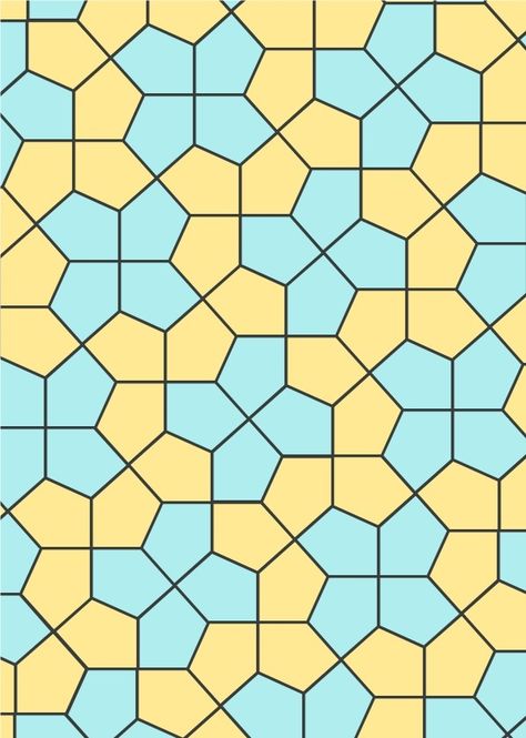 Pentagon Shape Design, Tessellation Patterns Design, Tessellation Patterns Geometry, Geometric Ceramics, Pentagon Pattern, Complex Geometry, Tessellation Art, Tessellation Patterns, Paving Pattern