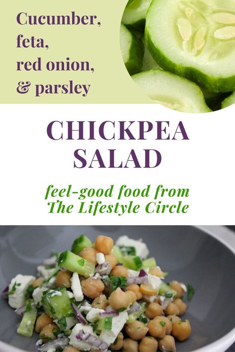 This chickpea salad recipe is simple and delicious. With cucumber, feta, red onion and parsley, it'll become a new favourite. Chickpea Salad Recipe, Chickpea Salad Recipes, Feel Good Food, Chickpea Salad, The Lifestyle, Red Onion, Salad Recipe, Brussel Sprout, Parsley