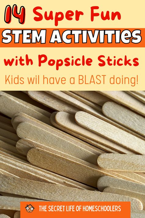 Do you have craft sticks hanging around? Check out these 14 fun STEM activities with craft sticks to try with the kids. They are simple and loads of fun! Steam Activity Elementary, Stem Activity For Preschool, Stem With Straws, Popsicle Stick Stem Challenges, 3rd Grade Steam Activities, Stem Popsicle Sticks Activities, Stem Centers Elementary, Stem Projects For Elementary Kids, First Grade Steam Activities