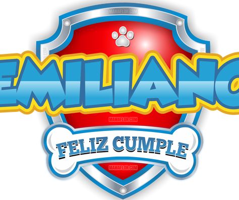 Entra a MamaFlor.com para descargar este lindo logo COMPLETO y en alta calidad Paw Patrol Names, Escudo Paw Patrol, Paw Patrol Cake, Paw Patrol Pups, Baby Shawer, Paw Patrol Party, Disney Cars, Birthday Quotes, Paw Patrol