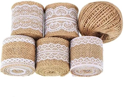 Ribbon Wedding Decorations, Burlap Rolls, Burlap Lace Wedding, Gift Wrap Christmas, Party Crafts, Lace Crafts, Embellishment Diy, Rope Crafts Diy, Burlap Table Runners