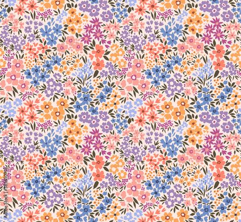 Stock Image: Vector seamless pattern. Cute pattern in small flowers. Small colorful flowers. Ivory white background. Ditsy floral background. The vintage template for fashion prints. Stock vector. Vintage Template, Vintage Floral Pattern, Floral Background, Vector Stock, Ditsy Floral, Ivory White, Aesthetic Backgrounds, Small Flowers, Cute Pattern