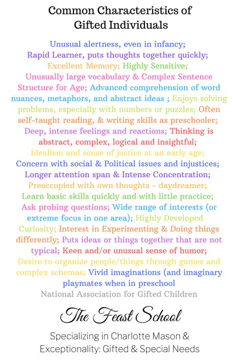 Common Characteristics of Gifted Individuals Gifted Adults Characteristics, Neurodivergent Gifted, Gifted Children Characteristics, Sensory Kids Room, Gifted Adults, Gifted Kid, Child Guidance, Gifted Children, College Notes