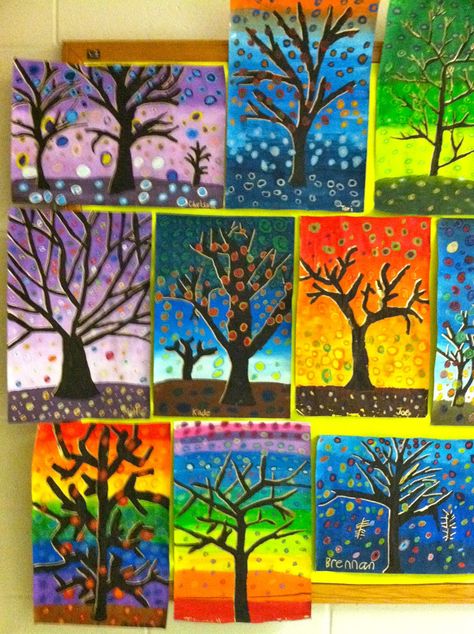 Getting My Art Wings Back: Grade 6 Patterned Tree Designs Classe D'art, Art Project For Kids, Fall Art Projects, 6th Grade Art, 4th Grade Art, 5th Grade Art, 3rd Grade Art, Art Projects For Kids, Classroom Art Projects