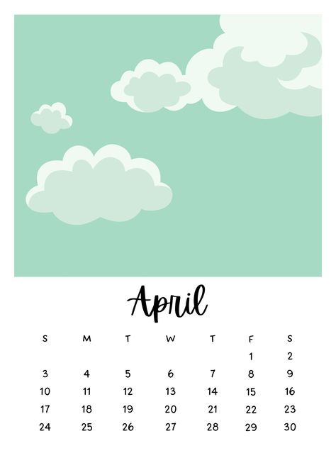 April Asthetic, Agenda Ideas, Sticker Design Inspiration, Cute Calendar, Sea Wallpaper, Wallpaper Disney, Calendar Design, Bullet Journal Ideas Pages, Printable Calendar