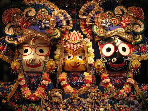 So Jagannatha is another feature of Krishna, and He is especially favorable to the people who are not strictly advanced to the Brahminical culture of Vedic rituals. Sri Jagannath, Rath Yatra, Lord Jagannath, Sri Krishna, Radha Krishna Wallpaper, Lord Vishnu Wallpapers, Lord Krishna Wallpapers, Krishna Wallpaper, Krishna Painting