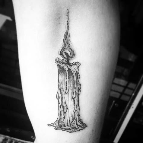 Melting Candle Tattoo, Traditional Candle Tattoo, Candle Tattoo Design, Kpop Tattoo, Candle Tattoo, Flame Tattoos, Handpoke Tattoo, Skeleton Hand Tattoo, Fire Tattoo