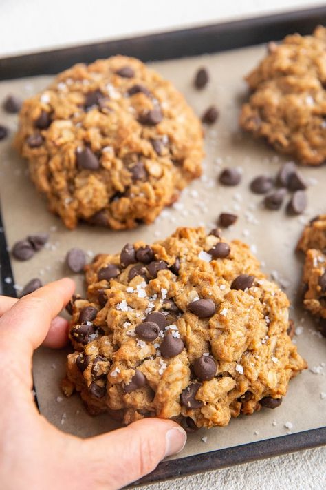 Oatmeal Raisin Cookies Healthy, Peanut Butter Oatmeal Chocolate Chip, Peanut Butter Oatmeal Chocolate Chip Cookies, Resepi Biskut, Biscuits Diététiques, Peanut Butter Oatmeal Cookies, Healthy Cookie Recipes, Oatmeal Chocolate Chip, Peanut Butter Oatmeal