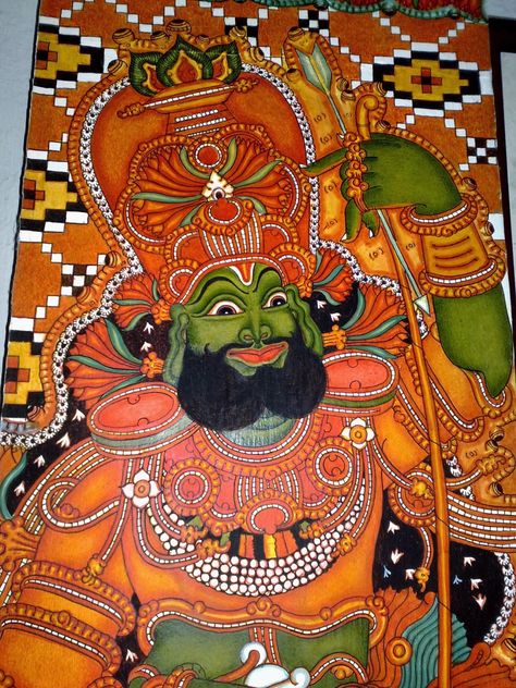 Saranam Ayyappa, Mural Paintings, Kerala Mural Painting, Dragon Sketch, Indian Painting, Vedic Art, Ganesha Painting, Indian Temple, Indian Folk Art