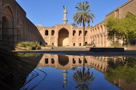 Mustansiriya Madrasah a historical building in Baghdad, Iraq. It was the premises of one of the oldest Islamic institutions of higher learning in the world. Mustansiriya Madrasah was a medieval-era scholarly complex that provided a universal system of higher education. It was established in 1227CE and was named after & built by the Abbasid Caliph al-Mustansir in Baghdad, Iraq. The Madrasa taught many different subjects, including medicine, math, literature, grammar, philosophy & Islamic Studies. Harun Al Rashid, Islamic Golden Age, House Of Wisdom, Abbasid Caliphate, Sky Anime, Baghdad Iraq, Baghdad, Mesopotamia, Grand Tour