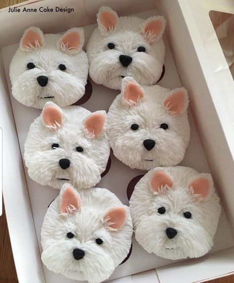 Cupcake Receptek, Puppy Cupcakes, Dog Cupcakes, Easter Brunch Food, Animal Cupcakes, Animal Cakes, Dog Cakes, Puppy Birthday, Dog Cake