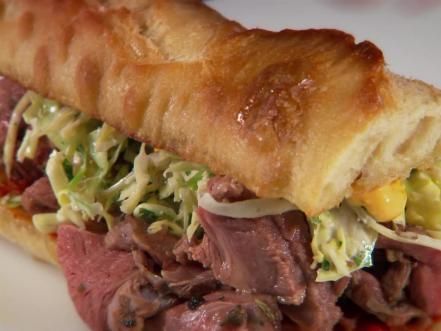 9 Best Sandwiches from Diners, Drive-Ins and Dives | Diners, Drive-Ins and Dives | Food Network Lamb Sandwich, Roasted Leg Of Lamb, Diners Drive Ins And Dives, Roasted Lamb, Roast Lamb Leg, Panini Sandwiches, Recipes Sandwiches, Sandwich Wrap, Slow Cooked Lamb