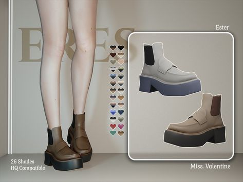 The Sims Resource - Ester Boots Mod Shoes, Cheetah Heels, Leather High Heel Boots, Sims 4 Collections, Best Mods, Family Christmas Pajamas, The Sims4, Leather High Heels, The Sims Resource