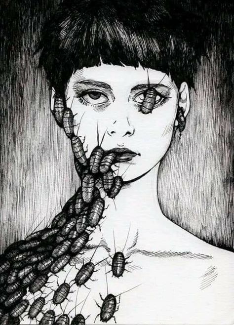 Expressive Portraiture, Nail Vibes, Horror Drawing, Japanese Horror, Junji Ito, Dark Art Illustrations, Arte Sketchbook, Scary Art, Night Sleep