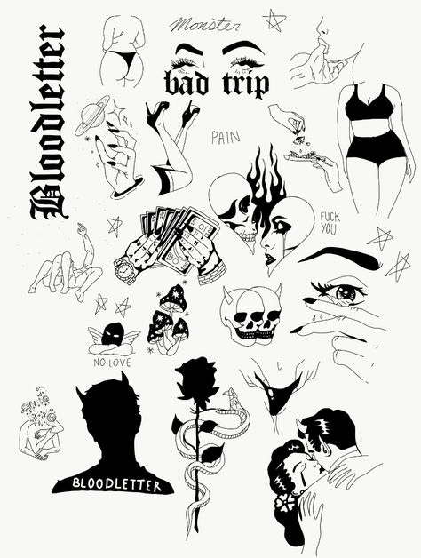 Stencils Tattoo, Muster Tattoos, Flash Tattoo Designs, Doodle Tattoo, Sketch Tattoo Design, Spooky Tattoos, Tattoo Stencil Outline, Cool Small Tattoos, Tattoo Style Drawings