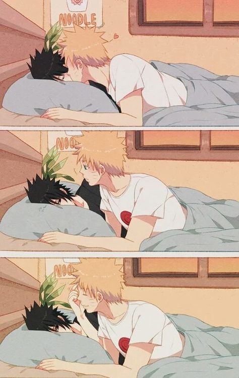 Naruto, Sasuke, kiss, comic, yaoi, sleeping, bed, SasuNaru; Naruto Anime Character, The Story, Books Wattpad, Naruto, Wattpad, Bed, Books, Anime