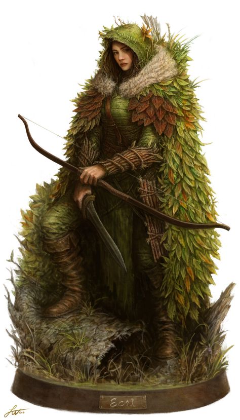 Cloak Of Elvenkind, Elf Ranger, Forest Elf, Wood Elf, Bow And Arrow, Dungeons And Dragons Characters, Wow Art, Warhammer Fantasy, High Fantasy