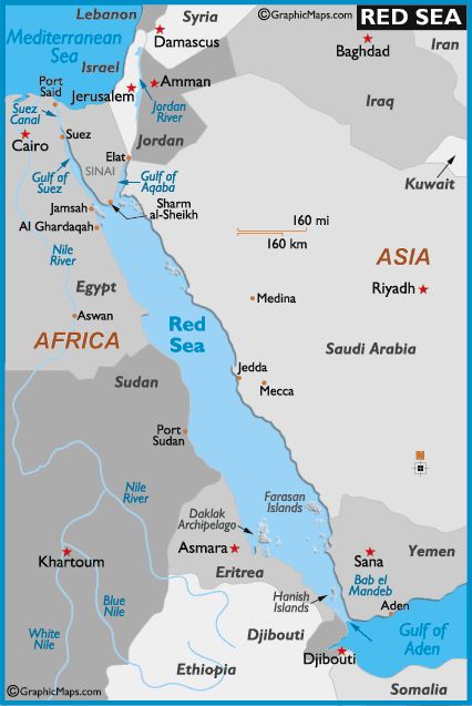 Sea Around Us ch 2 - Red Sea Map and Map of the Red Sea Depth Size History Information Page Sea Facts, Countries Of Asia, Sea Map, American History Lessons, Earth Planet, Geography Map, Sea Port, Egypt Tours, The Red Sea