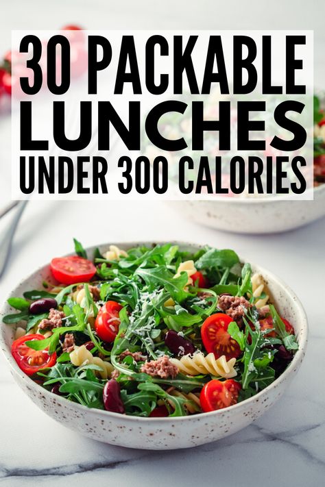 30 Packable Lunches Under 300 Calories | If you're looking for easy and healthy lunch options that are low cal and packed with protein, look no further! If meal prep is your thing, these make ahead packable lunches for adults are perfect for work, for school, and when you're on the go. We've included all kinds of options: vegetarian, gluten-free, nut-free, no heat - you name it! Brown bagging it has never been as tasty or filling! #packablelunches #recipesunder300calories #healthylunchrecipes Lunch Under 300 Calories, Lunch Ideas Under 300 Calories, Lunches Under 300 Calories, 300 Calorie Lunches, Low Cal Lunch, No Heat Lunch, 300 Calorie Meals, Low Calorie Lunches, Healthy Packed Lunches