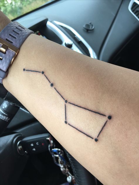 Ursa Major Constellation Tattoo Constations Tattoo, Ursa Major Tattoo, Big Dipper Tattoo, Orion Tattoo, Ursa Major Constellation, Constellation Tattoo, Ursa Major, Big Dipper, Constellation Tattoos