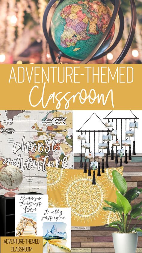 Travel Classroom, School Wide Themes, Travel Theme Classroom, Geography Classroom, Classroom Makeover, Elementary Classroom Decor, Class Theme, 5th Grade Classroom, Adventure Theme