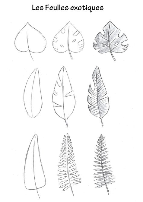 Easy To Draw Plants, Leaf Drawing Step By Step, Sculpture Easy, Leaves Sketch, Leaves Doodle, Wrist Tattoo Designs, Bird Sculptures, Pencil Drawings For Beginners, Flower Drawing Tutorials