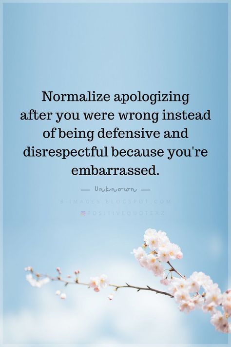 Quotes Normalize apologizing after you were wrong instead of being defensive and disrespectful because you're embarrassed. Quotes About Fake Apologies, Lets Normalize Quotes, Getting Defensive Quotes, Defensiveness Quotes, Being Defensive Quotes, Apologize When Youre Wrong, Normalize Apologizing, Defensive Quotes, Defensive Behavior Quotes