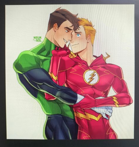 Flash And Green Lantern, Dc Couples, Superman X Batman, Flash Comics, Green Lantern Hal Jordan, Superhero Family, Hal Jordan, Arte Do Kawaii, Univers Dc